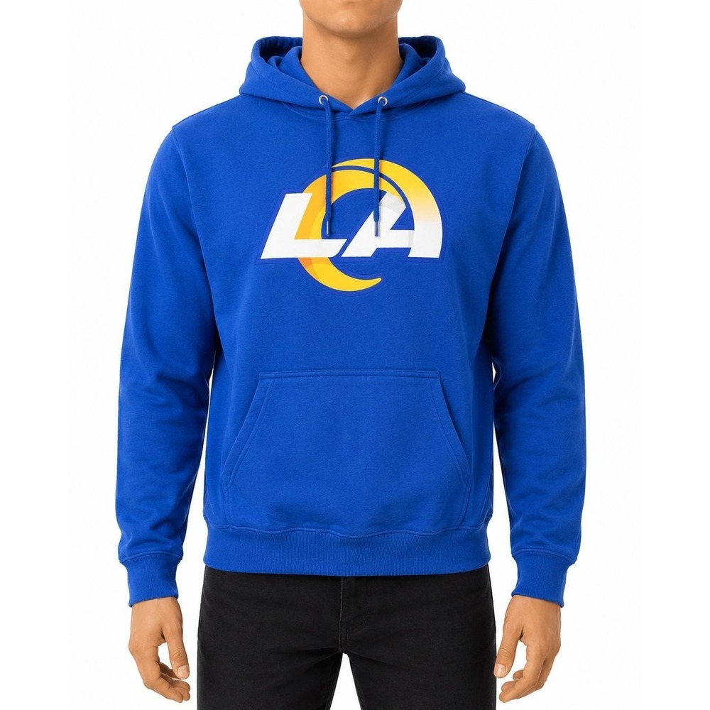Los Angeles Rams Hoodie Mens Large Blue LA Logo Pullover Fleece